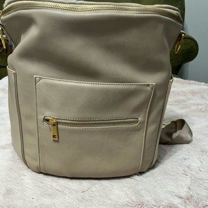 Fawn Diaper bag with stroller straps, crossbody strap, papyrus